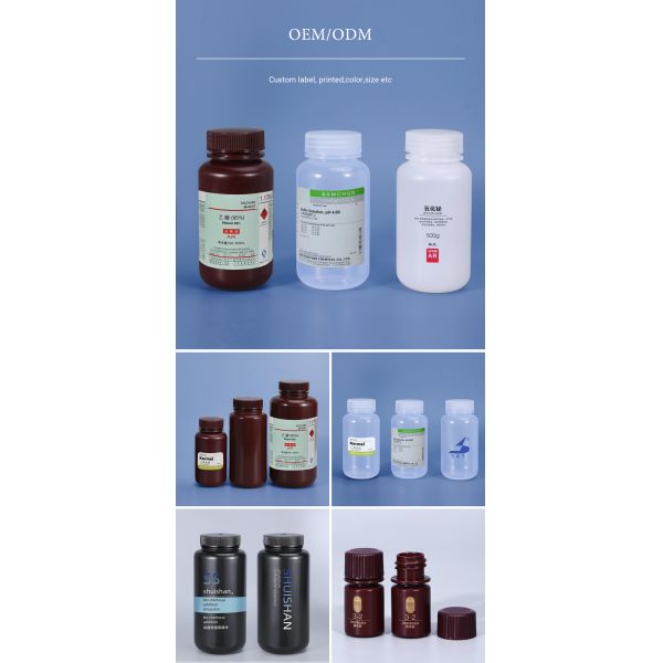 Customized Logo 250ml Wide-Mouth Plastic Clear Reagent Bottle Screw Cap for Medicine