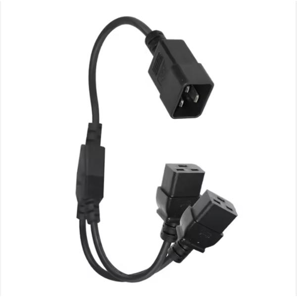 C20 to Dual C19 Power Splitter Cable 250V 16A Heavy Duty
