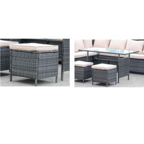 Luxury Hotel Outdoor Furniture Waterproof PE Indoor Wicker Dining Table And Chairs