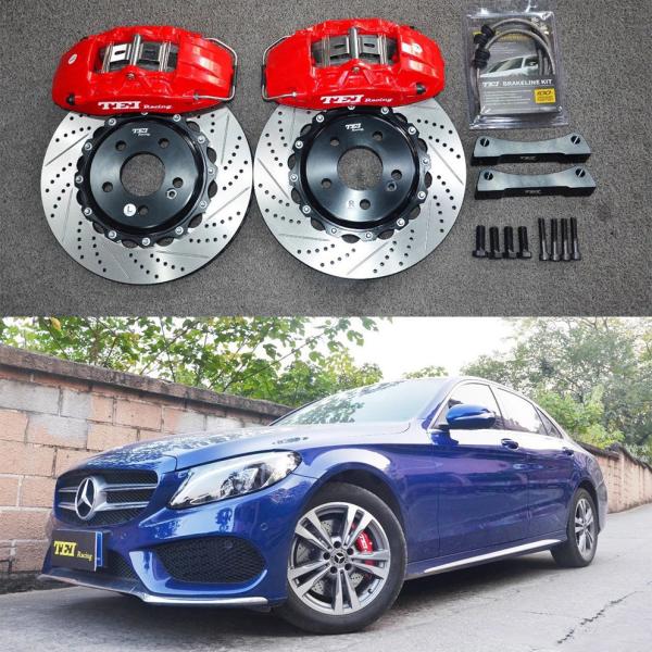 C Class W205 Mercedes Big Brake Kit 17 Inch Car Rim Front 4 Piston Brake Kit Auto Brake System