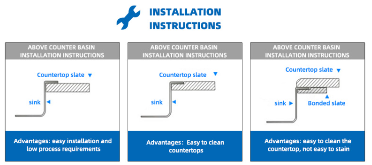 SS304 Black Top Mount Farmhouse Sink Hand Wash Basin With Drainboard
