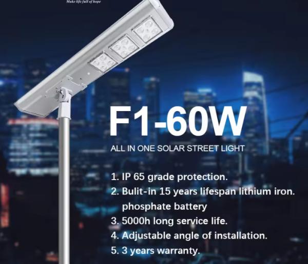 Outdoor Lighting 60W Integrated All In One Solar Street Lamps Solares Garden Road Solar Led Street Light