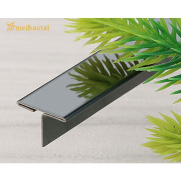 304 Stainless Steel Tile Trim with Black PVD Coating and 6mm T Profile for Decorative Edging
