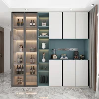 Lacquer Finish Showcase Cabinet Commercial Glass Display Case Wall Mounted