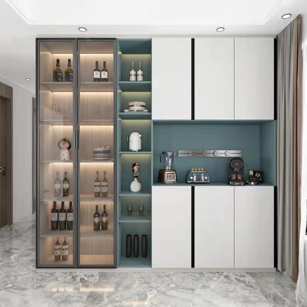 Lacquer Finish Showcase Cabinet Commercial Glass Display Case Wall Mounted