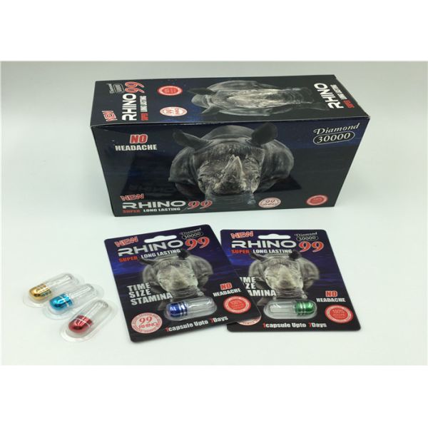 Emballage de carte de boursouflure de capsule de poudre de rhinocéros pour la pilule sexuelle d'amélioration de poudre masculine