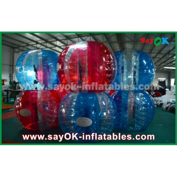 Игры футбола раздувные нагревают - загерметизированный голубой и красный шарик пузыря 0.7mm TPU раздувной для игры
