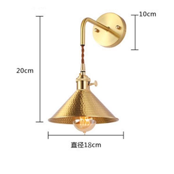 American minimalist bedside bedside restaurant bar brass sconce （WH-OR-131)