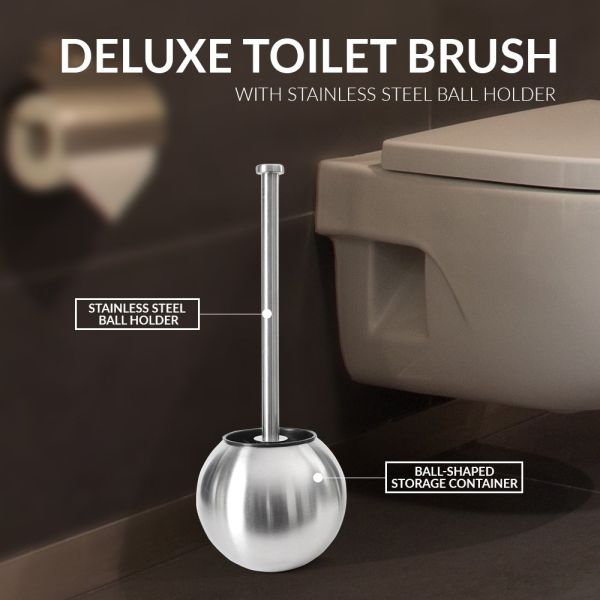 Round  Toilet Brush And Holder Morden Free Standing Clean Tool Customized Logo