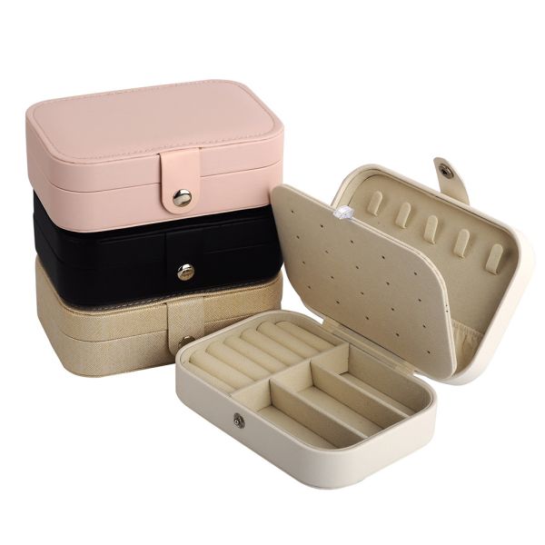 Durable Pink Travel Jewelry Storage Box Compact and Secure Portable Storage for Necklaces Rings Earrings