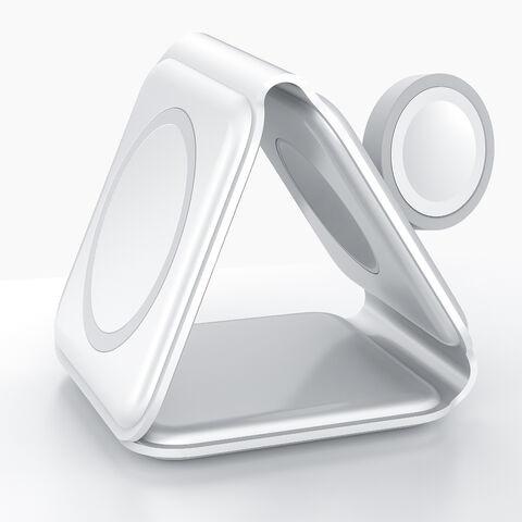 Carregador rápido de 15W Carregador sem fio portátil multifuncional preto branco