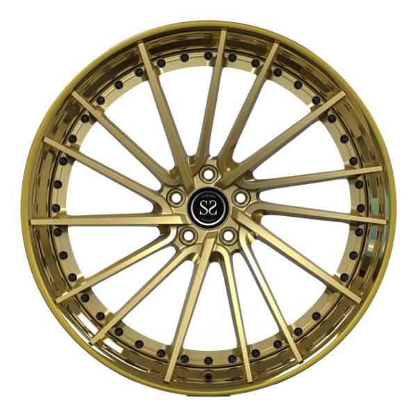 O alumínio lustrou 2 partes forjou o disco dos centros do tambor do ouro das rodas para bordas do carro de Audi A7
