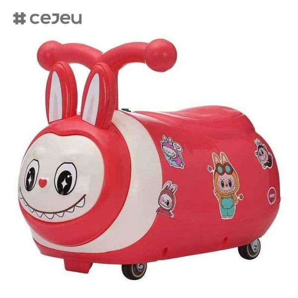 CJ-SL-616 Cute Indoor Electric Ride-on Car Toy for Kids Plastic Steering Wheel Swing Cars with Sliding Feature