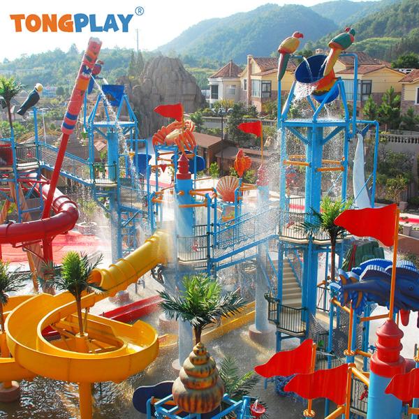 Kids Fibreglass Swimming Pool Slide Aquatic Adventure Playground & Splash Pad