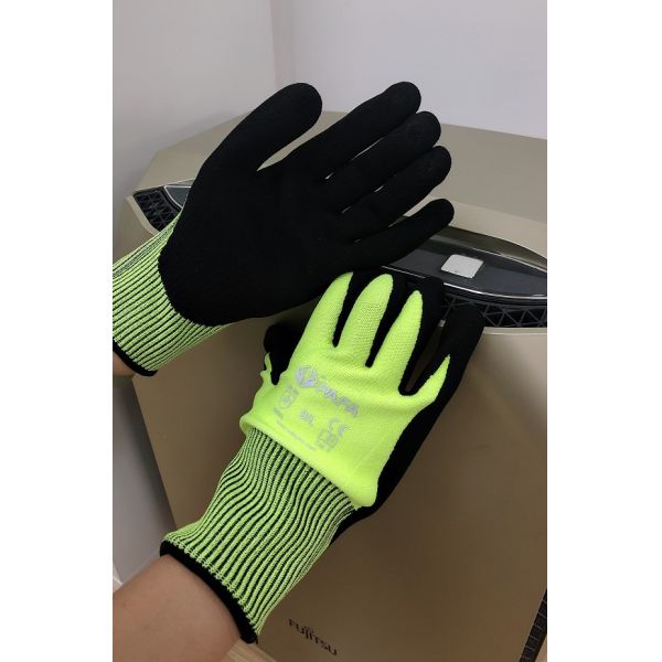 Черный датчик ладони 18 нитрила пены отрезал устойчивые перчатки безопасности для регуляции металла и стекла