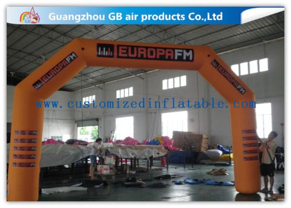 Orange Custom Inflatable Race Arch , Inflatable Archway 420D Oxford Cloth Material