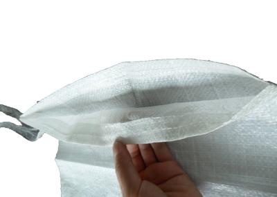 Virgin Material White Woven Polypropylene Sand Bags 50kg With Single Or Double Sewing
