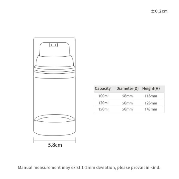 Factory Wholesale Luxury Empty 100ml 150ml 120ml ABS AS Airless Pump Bottle Customized Matte Glossy Silver UV Supplier