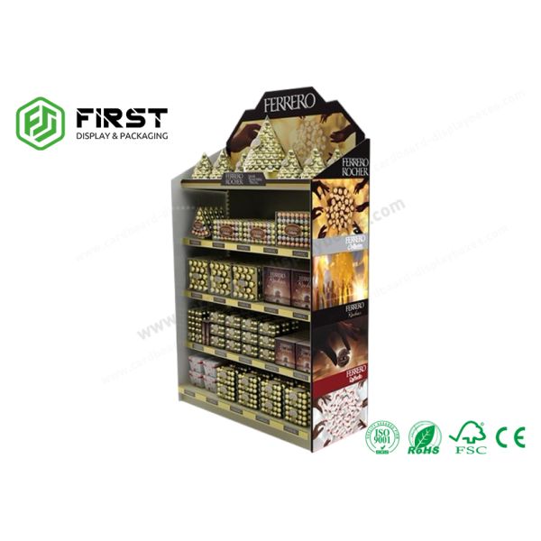 Customized Logo Printing POP Floor Display Cardboard Display Shelf