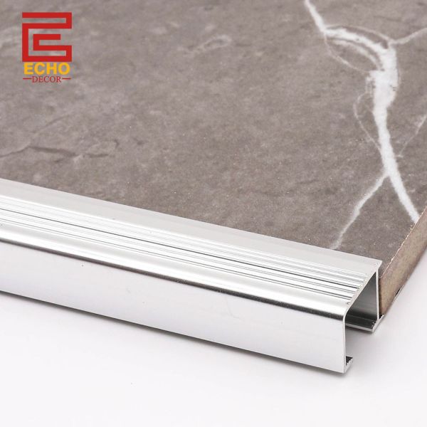 12mm Square Aluminum Tile Trim Metal Stair Nose Tile Edging Trim