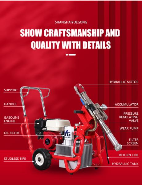 Electric / Gas Airless Wall Paint Putty Machine 8L/Min Flow High Pressure System