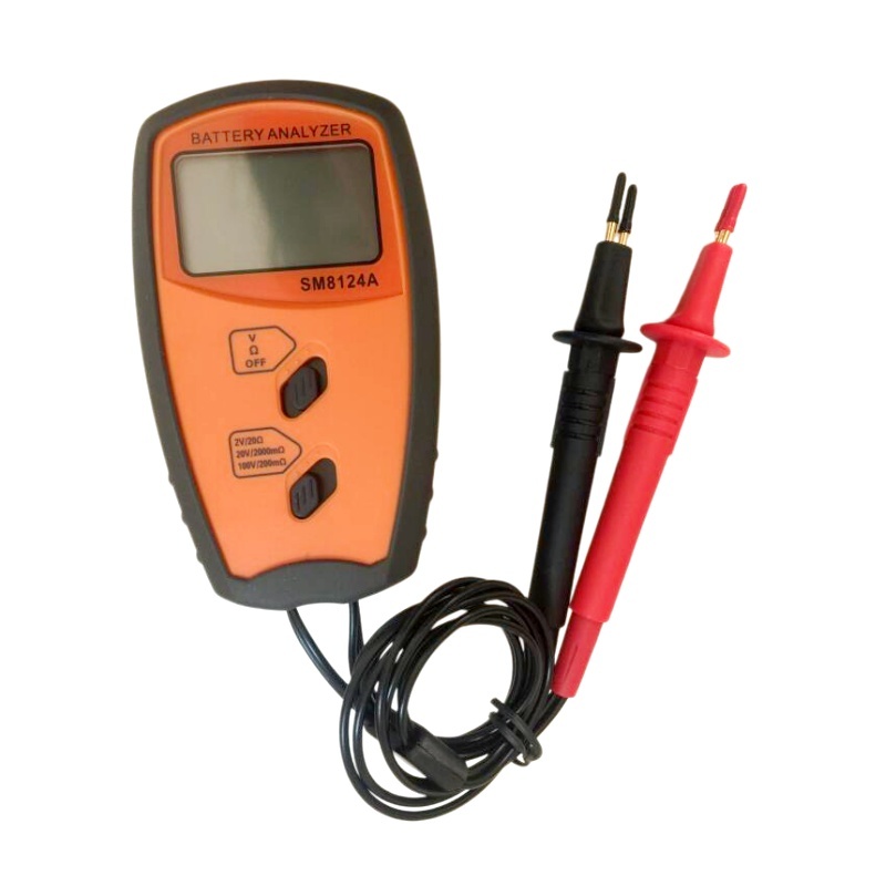 SM8124A Battery Internal Resistance Tester with 1KHz Constant Current Four Wire Probe and LCD Display
