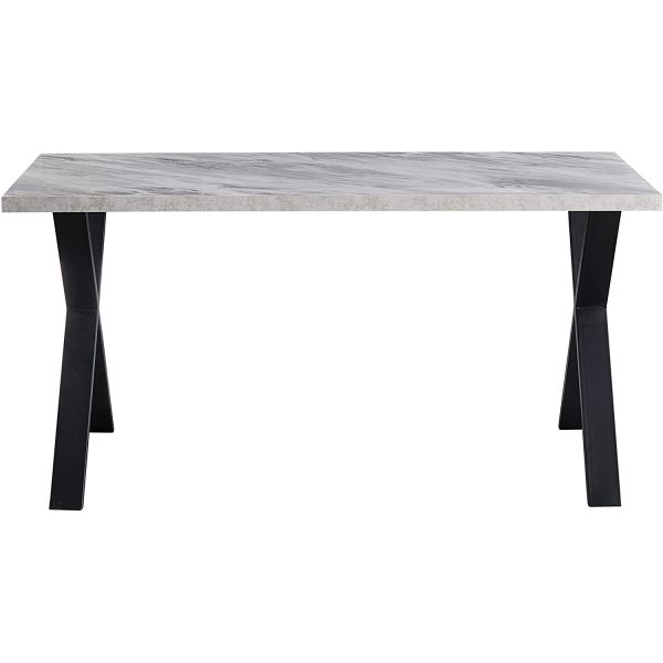X Shaped Frame Legs for Black Industrial Rustic Metal Dining Table in Office Interior