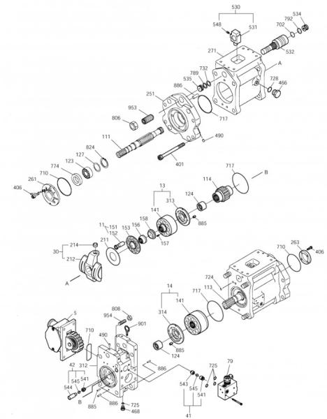 Excavator Main Pump SOLAR 255LC SOLAR 280LC SOLAR 290LC Hydraulic Pump 2401-9233 2401-9154B 2401-9154C 401-00347
