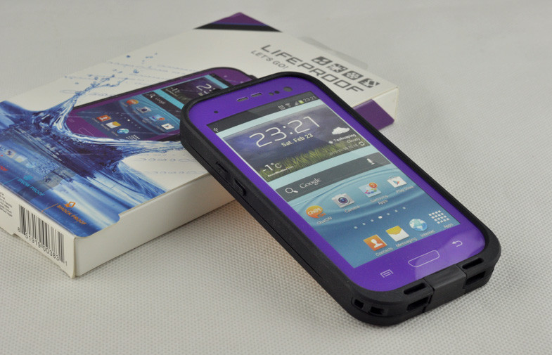 PC Purple Waterproof Cell Phone Case IP 68 Lifeproof For Samsung Galaxy S3