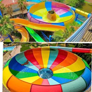 Commercial Space Bowl Slide Glassfiber 304 Stainless Steel Water Play Slide