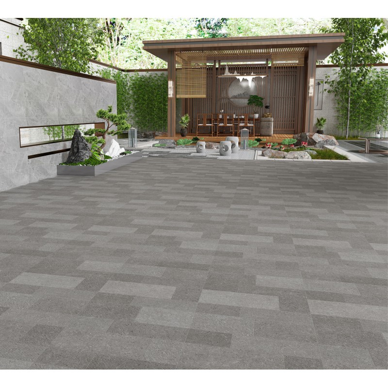 Retro 600x600mm Gray Outside Floor Paving Ceramic Tile Eco-Friendly Tiles For Building And Plaza