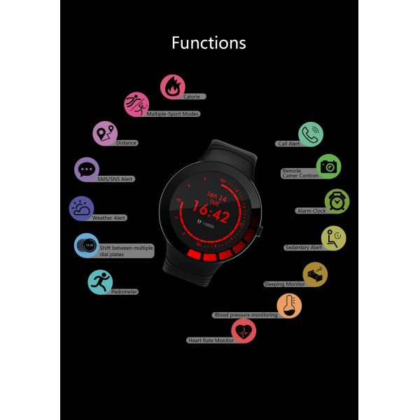 Unisex 200 Mah TPU IP68 Waterproof Sport Smart Watches