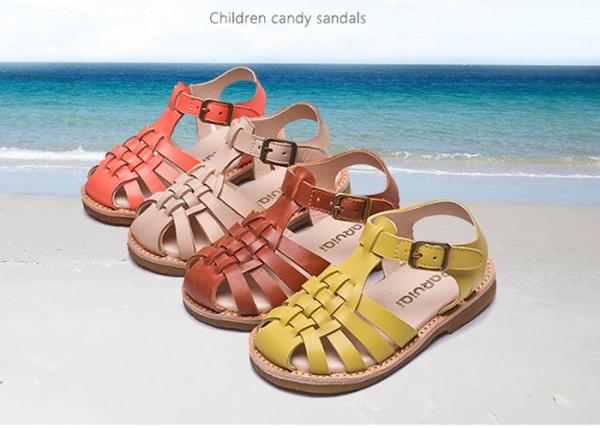 Real Leather Closed Toe Girls Stylish Kids Shoes