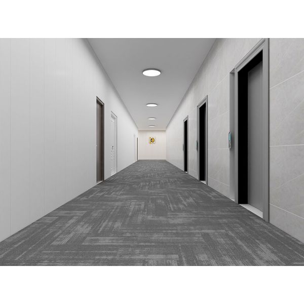 Custom Puzzle Fireproof Plain Striped Jacquard Design Cushioned PP Material Carpet Tile