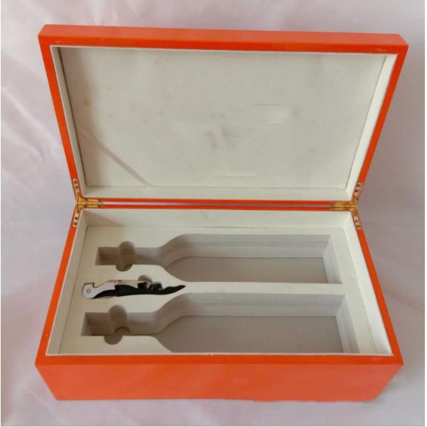 Orange Whiskey Wooden Wine Box Sustainable Materials For Packaging
