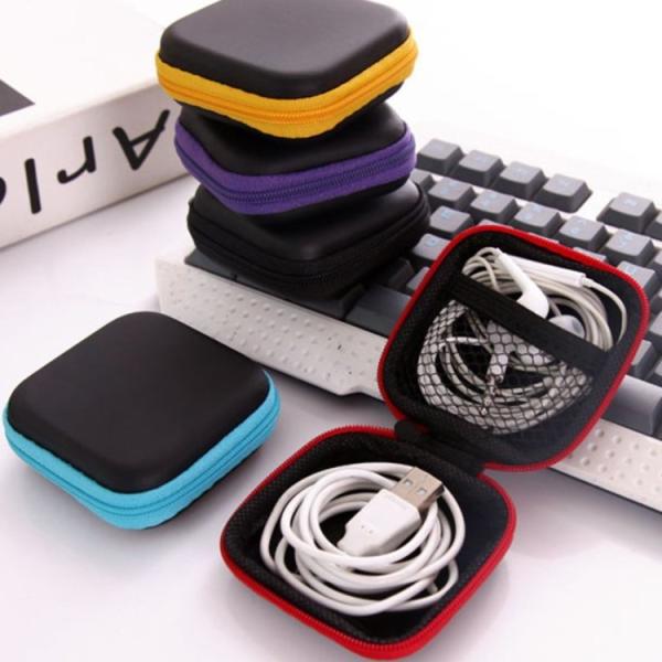 Headphones package EVA fabric 7.5*7.5*3cm  black color logo customized