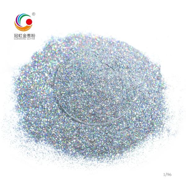 Silver White Holographic Glitter Powder For Handicraft Ink Printing Wallpaper