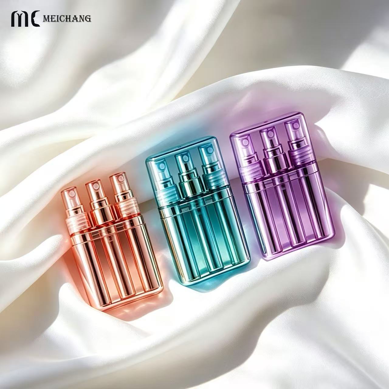 3-in-1 3ml Refillable Travel Spray Bottle for Portable Cosmetic Packaging (MC-450)