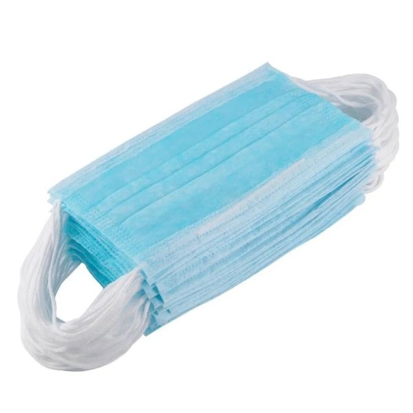 Single Use 3 Ply Non Woven Mask , Disposable Earloop Mask For Germ Protection