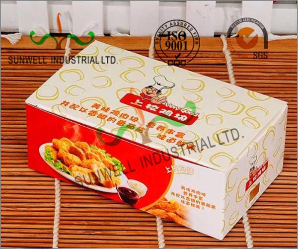 Caixas de cartão dobráveis da exposição do papel revestido para o empacotamento fritado dos produtos alimentares