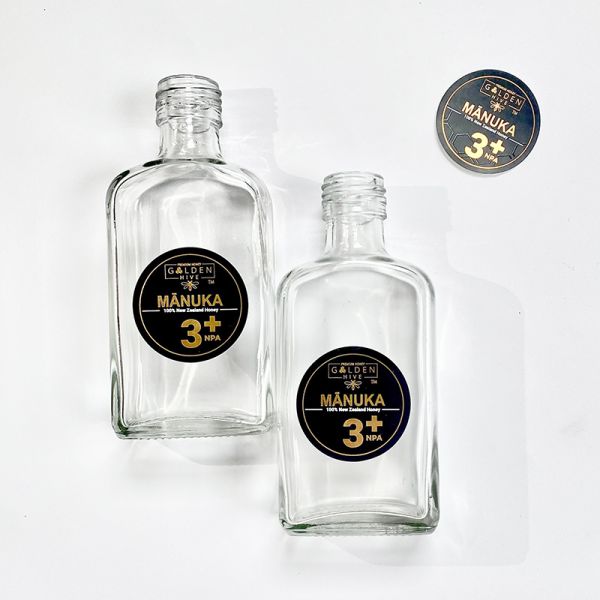Personalized Food Round Label Silkscreen Printing Bopp Paper Spot Gold and Uv Black Sticker With Logo