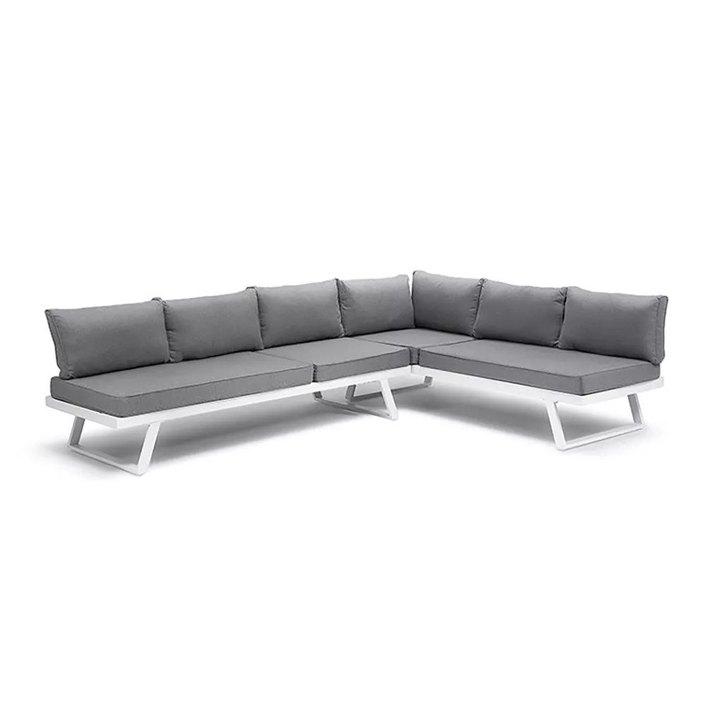 AJUNION Modern U Shape Outdoor Furniture Set Aluminum Frame Corner Lounge for Garden