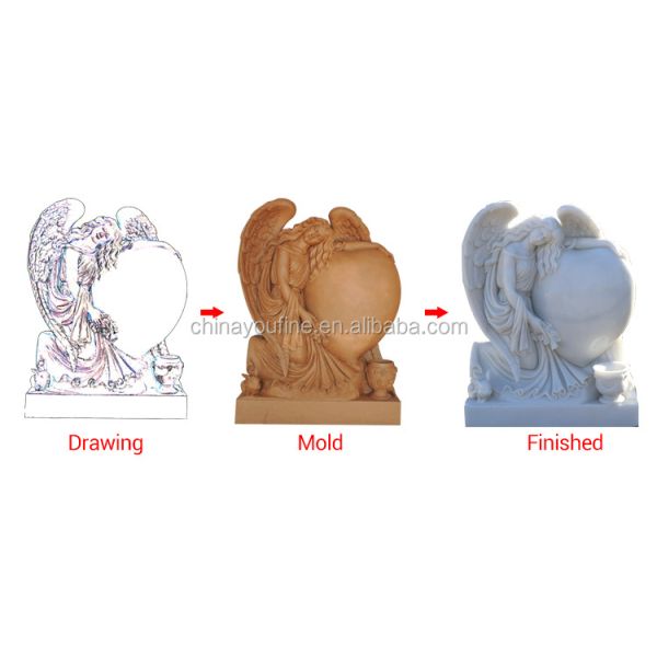 Outdoor Cemetery Custom Headstone for Baby Girls Memorial Granite Gravestone