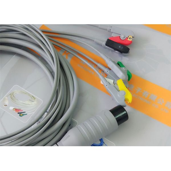 5 Leads Ecg Snap Medical Cable , Medical Equipment / Medical Device Accessories