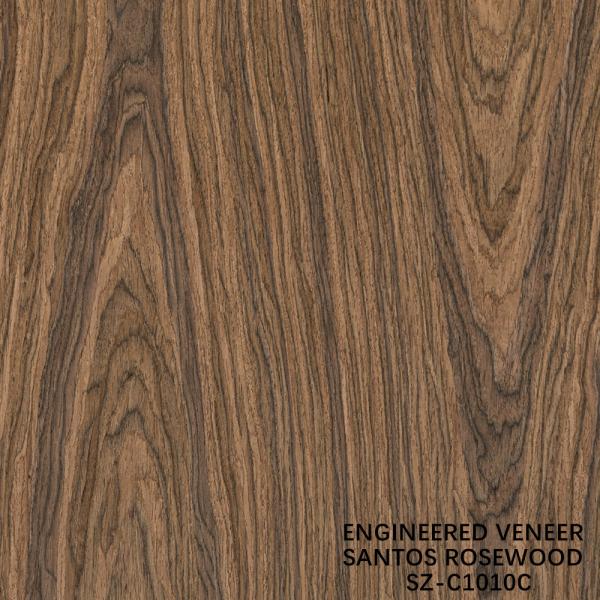 Laminated Santos Rosewood Wood Veneer Crown Grain Thickness Can Be Customized 0.15-1.8mm For For Cabinet Face SZ-254C / 1010C /1325C