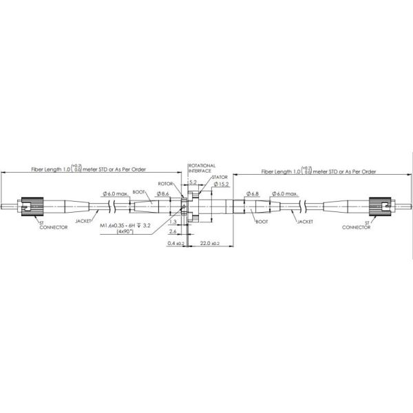 Материал снабжения жилищем нержавеющей стали роторного соединения 6.8мм ОД оптического волокна одиночного канала