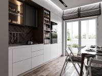 Solid Ash Wood Luxury Kitchen Cabinets Light Brown Cabinet For Apartment Use