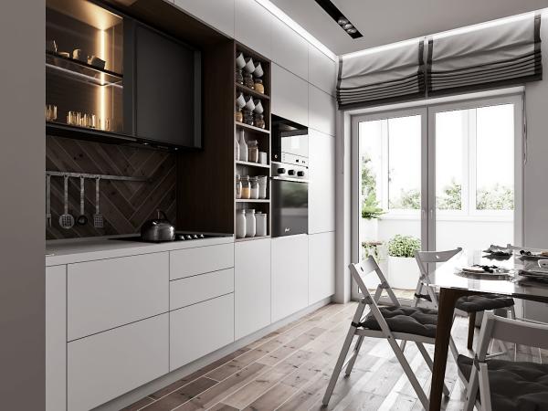 Hotel Modern Kitchen Cabinet With Laminate Door Finish And Particle Board Carcass