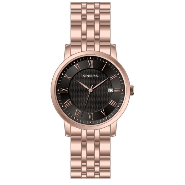 OEM silver gold Casual stainless steel wrist watch for men , SS15058GQ