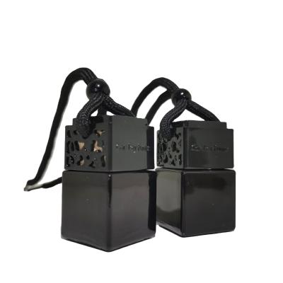 Bouteilles de rafraîchisseur d'air pour voiture 8 ml, noir clair et carré, bouteilles de diffuseur suspendu pour voiture vides
